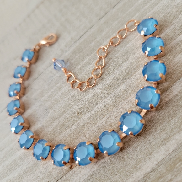 Austrian Crystal Tennis Bracelet in Rose Gold - Picture 4 of 10